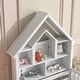 preview thumbnail 4 of 7, White Twin Pine Platform Bed with House Headboard, Trundle, Shelves, Guardrails