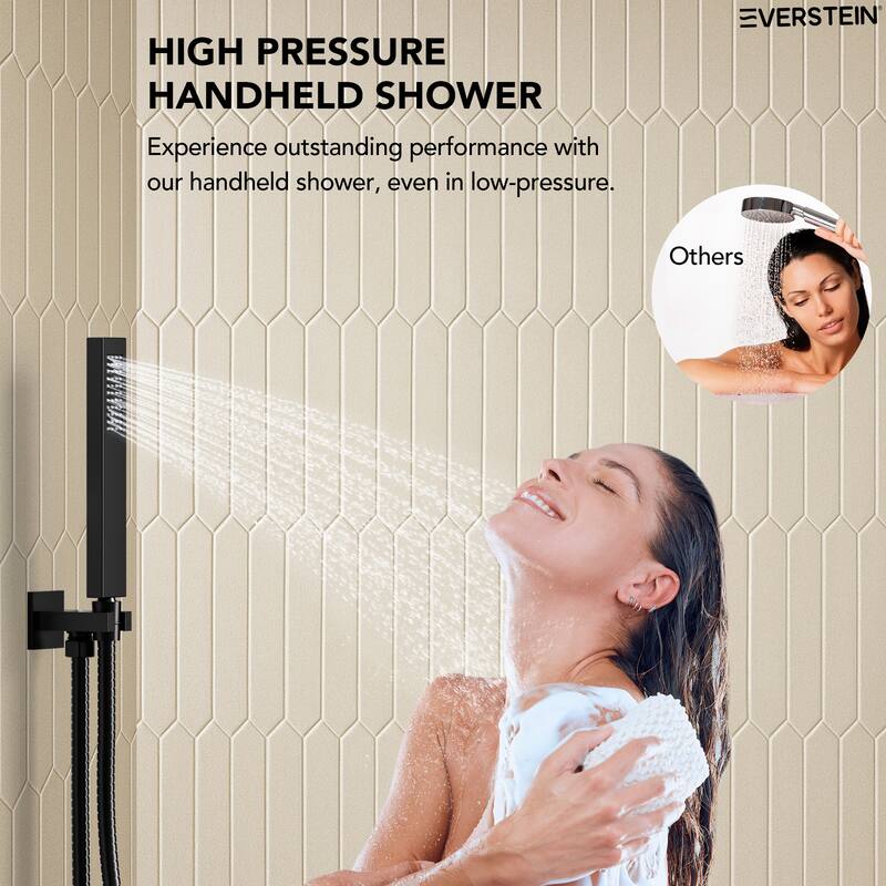 Wall Mounted Shower System Bathtub Facuet Set, High-Pressure 10" Rain Shower Head with Handheld