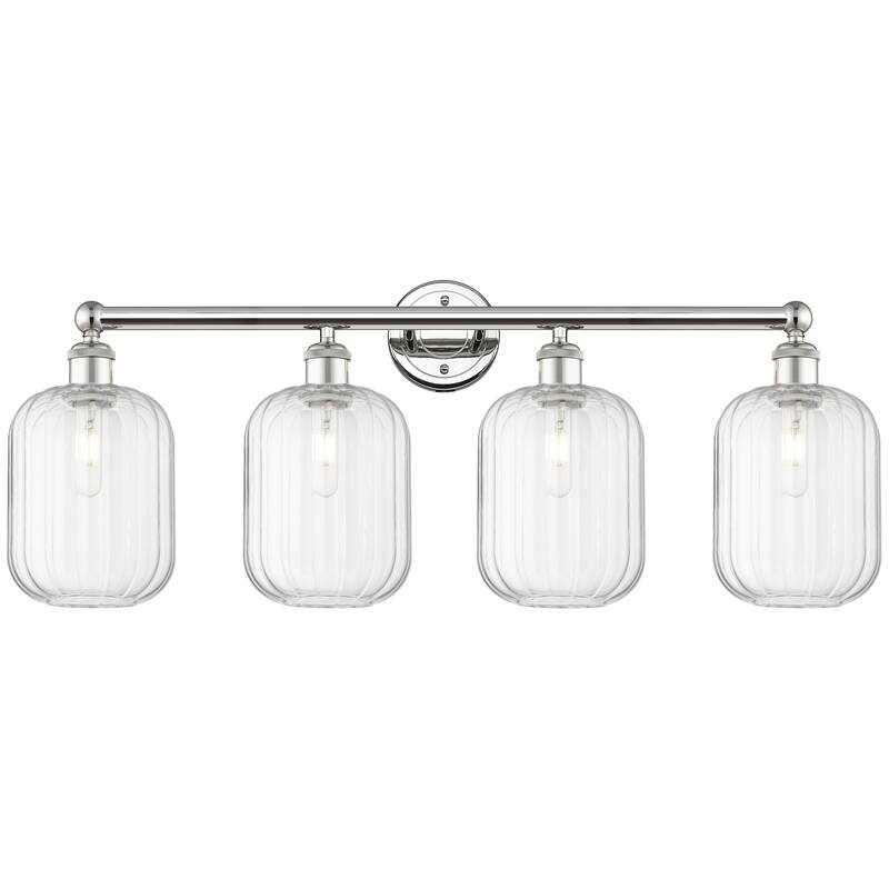 Innovations Lighting Endless Possibilities Edison - Preston - 4 Light 34" Jar Shade Bath Vanity Light - Clear/Polished Nickel