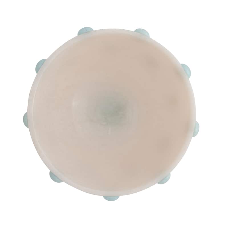 Marbled Resin Hobnail Footed Bowl - 7.25"L x 7.25"W x 4.5"H