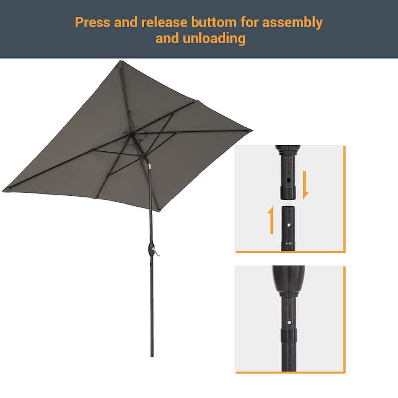 LIVOOSUN 10x6.5ft Patio Market Umbrella Aluminum Table Umbrellas