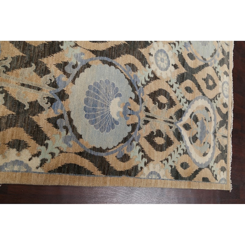 All-over Khotan Oriental Area Rug Wool Hand-knotted Living Room Carpet - 8'9" x 11'9"