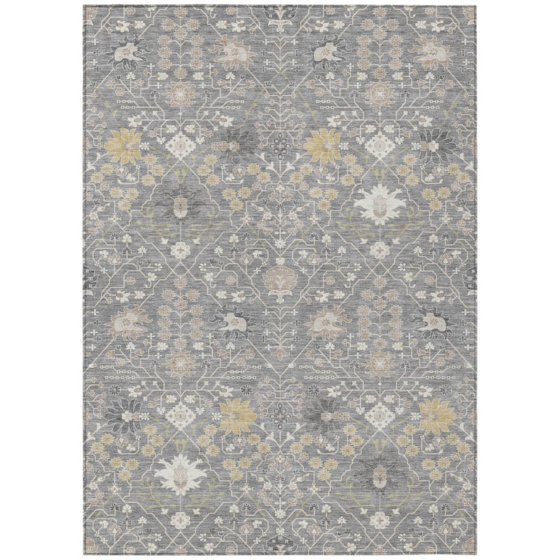 Machine Washable Indoor/ Outdoor Global Traditional Chantille Rug
