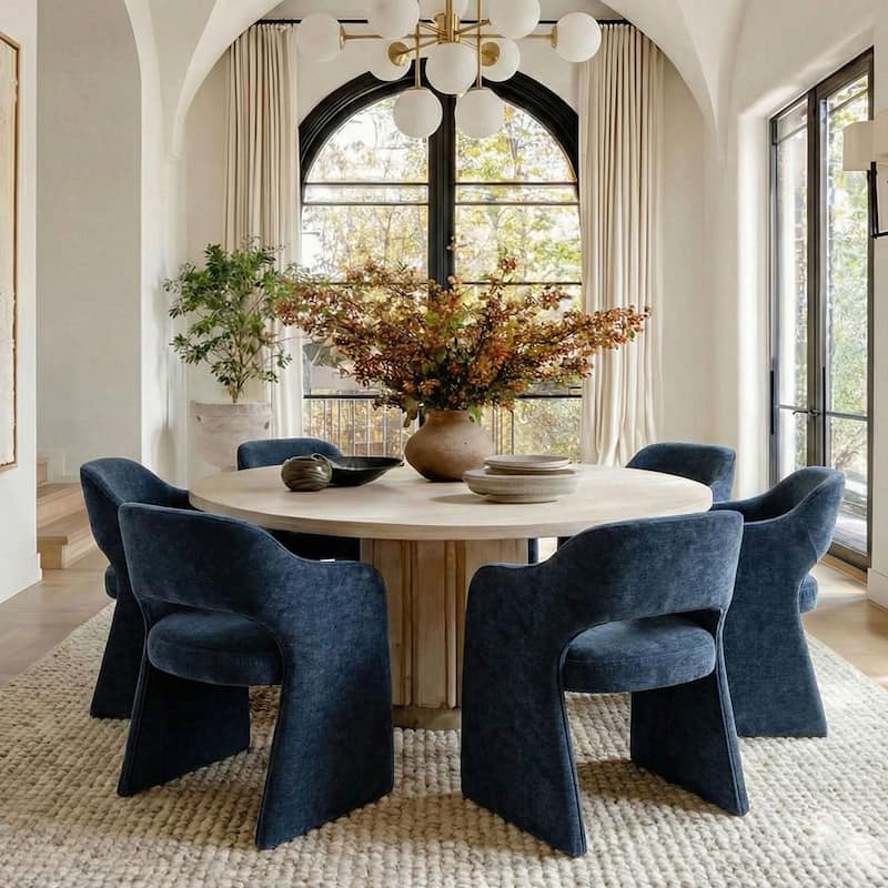 19" Seat Height Upholstered Chenille Dining Armchair (Set of 4)