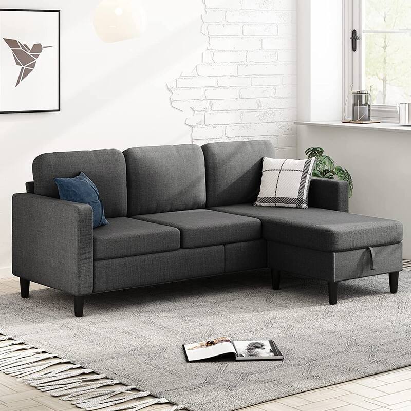 Mixoy 78"Sectional Sofa with Ottoman, Free Combination L Shaped Sofa Couch Set