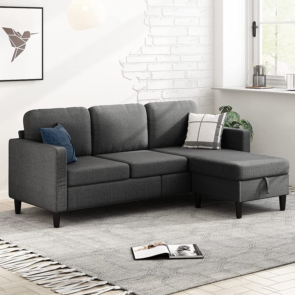 Mixoy 78"Sectional Sofa with Ottoman, Free Combination L Shaped Sofa Couch Set