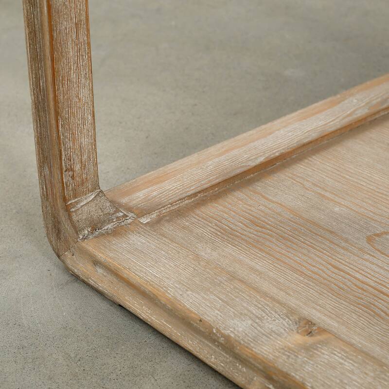Artissance Peking Square Side Table w/Drawer, 27Inch Tall, White Wash