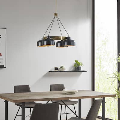 4-Light Modern Bowl-Shaped Chandelier Light Fixture