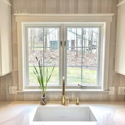 Eden Crisp White Fireclay 23" Single Bowl Undermount Kitchen Sink and Drain - 23 x 18 x 8.5