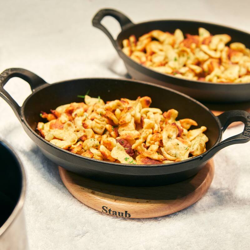 STAUB Cast Iron 8-inch x 5.5-inch Oval Gratin Baking Dish - 8x5" x 0.5"