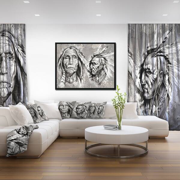 Shop Designart Native American Indian Heads Abstract Portrait