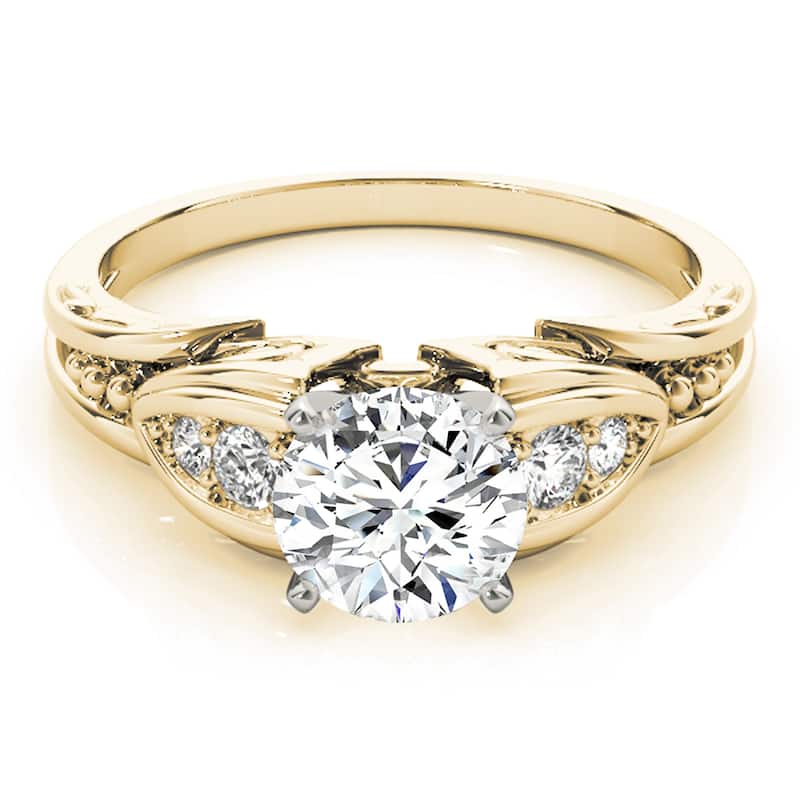 Auriya 14k Yellow Gold Lab Grown Round Diamond Engagement Ring 0.50 to 5.00 ct. tw. (F-G VS)