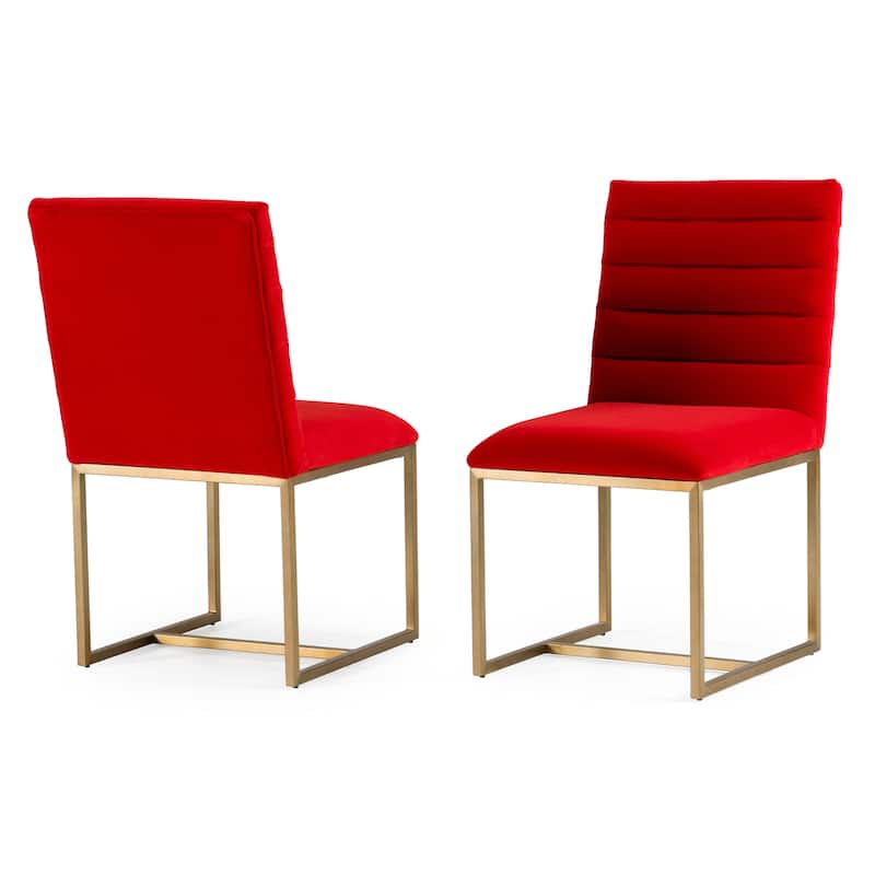 Modrest Barker Modern Burnt Orange & Brush Gold Dining Chair (Set of 2)