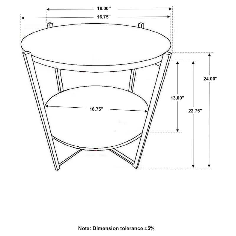 Axel Round Accent Table with Open Shelf Natural