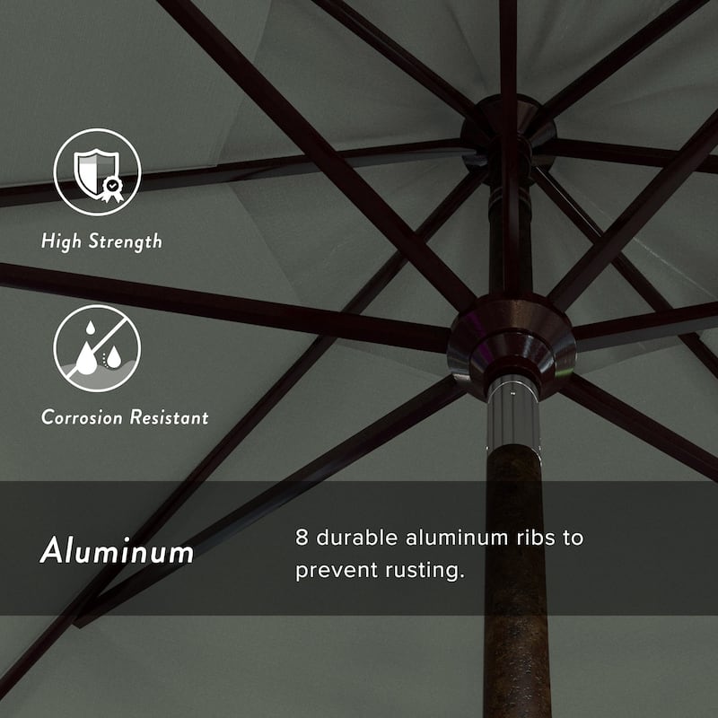 California Umbrella 11' Rd Golden State Series Patio Umbrella Bronze Aluminum Frame Crank Lift Collar Tilt Sunbrella