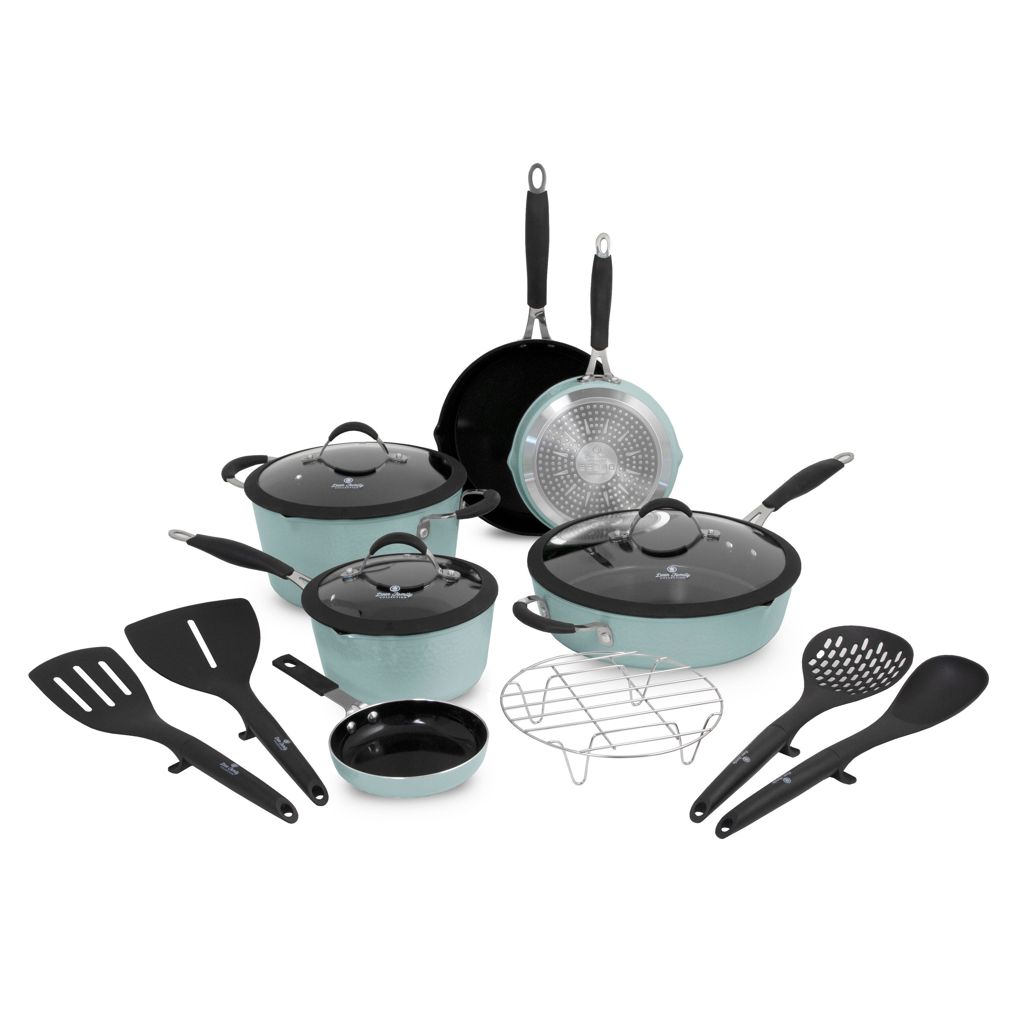Paula Deen DFCW12SG 14 Piece Hammered Aluminum Forged Cookware Set