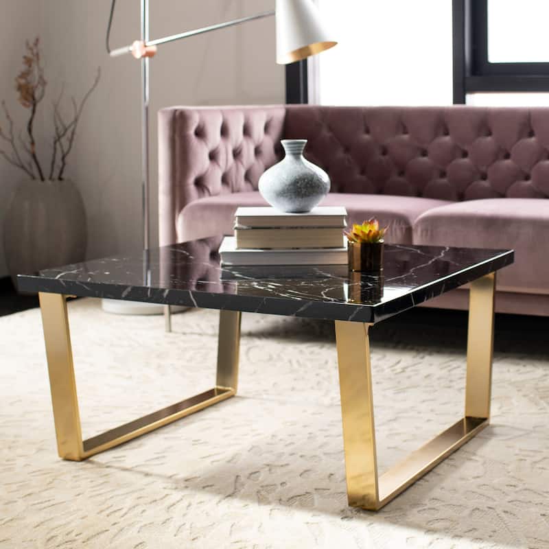 SAFAVIEH Bea Black/ Brass Square Coffee Table - 31.5" x 31.5" x 15.8" - 32Wx32Dx16H