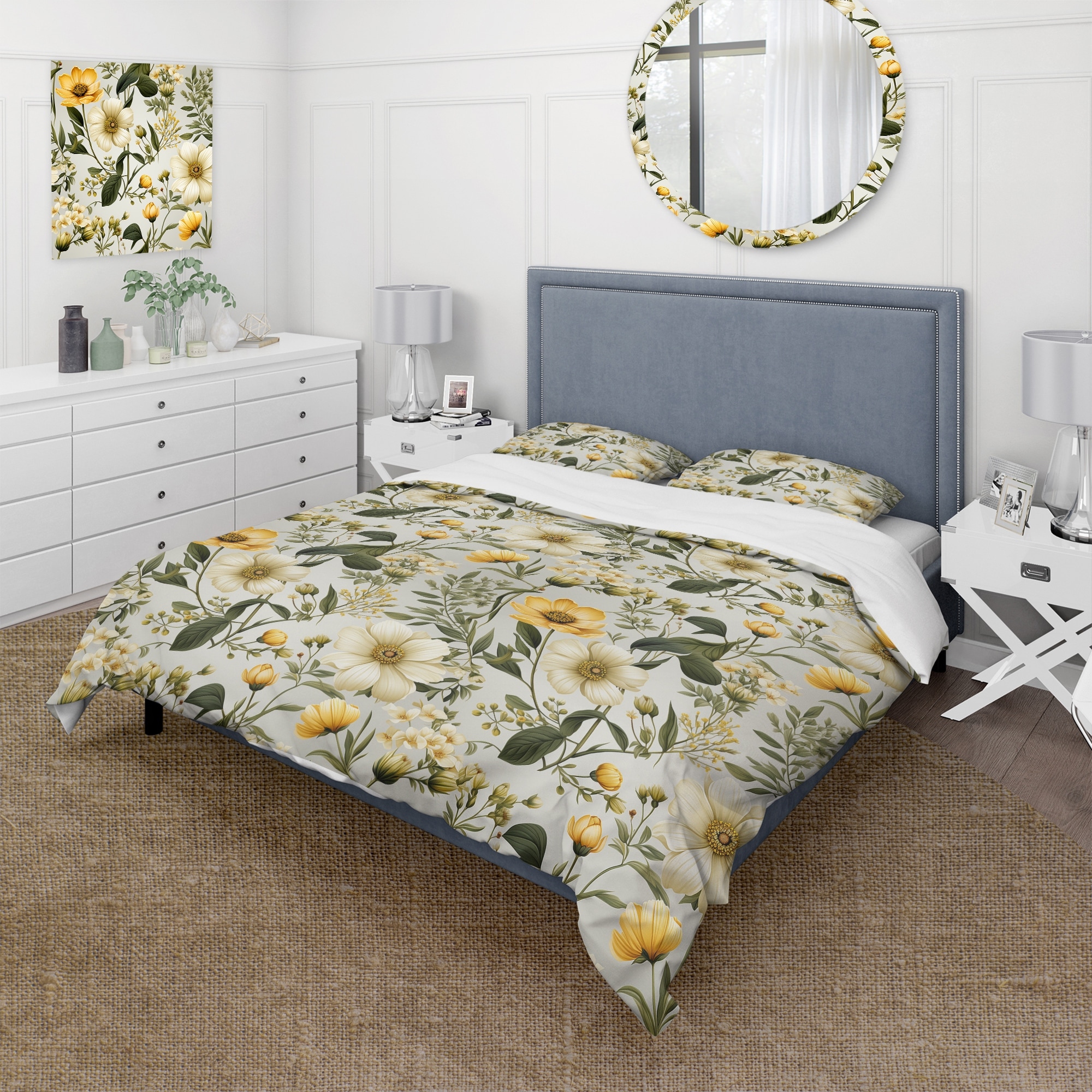  FADFAY Mint Green Floral Duvet Cover Set 100% Cotton Farmhouse  Bedding Elegant Lily Print Botanical Bed Cover Countryside Girl Bedding 3  Piece King/Cal King(106x92) : Home & Kitchen