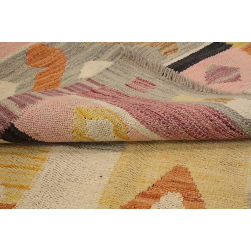 Hand Woven Oriental 100% Wool Carpet Southwestern Tribal Multi-Colored Kilim Area Rug - 5' 1'' X 3' 3''