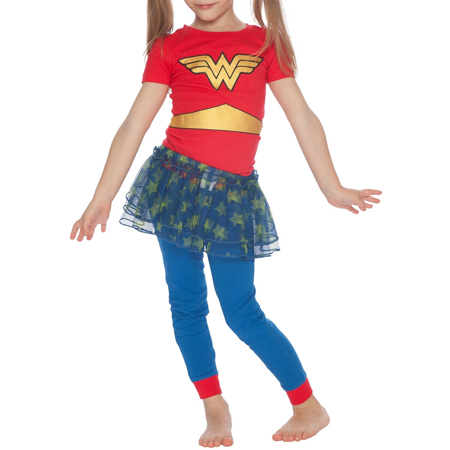 Shop Dc Comics Wonder Woman Superhero Logo Halloween Costume Cotton Tutu Pajama Set Overstock 31490071