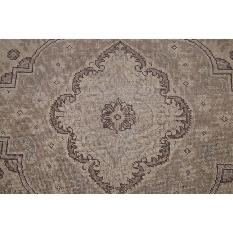 Distressed Tabriz Vintage Persian Rug Handmade Wool Carpet - 6'7" x 9'6"