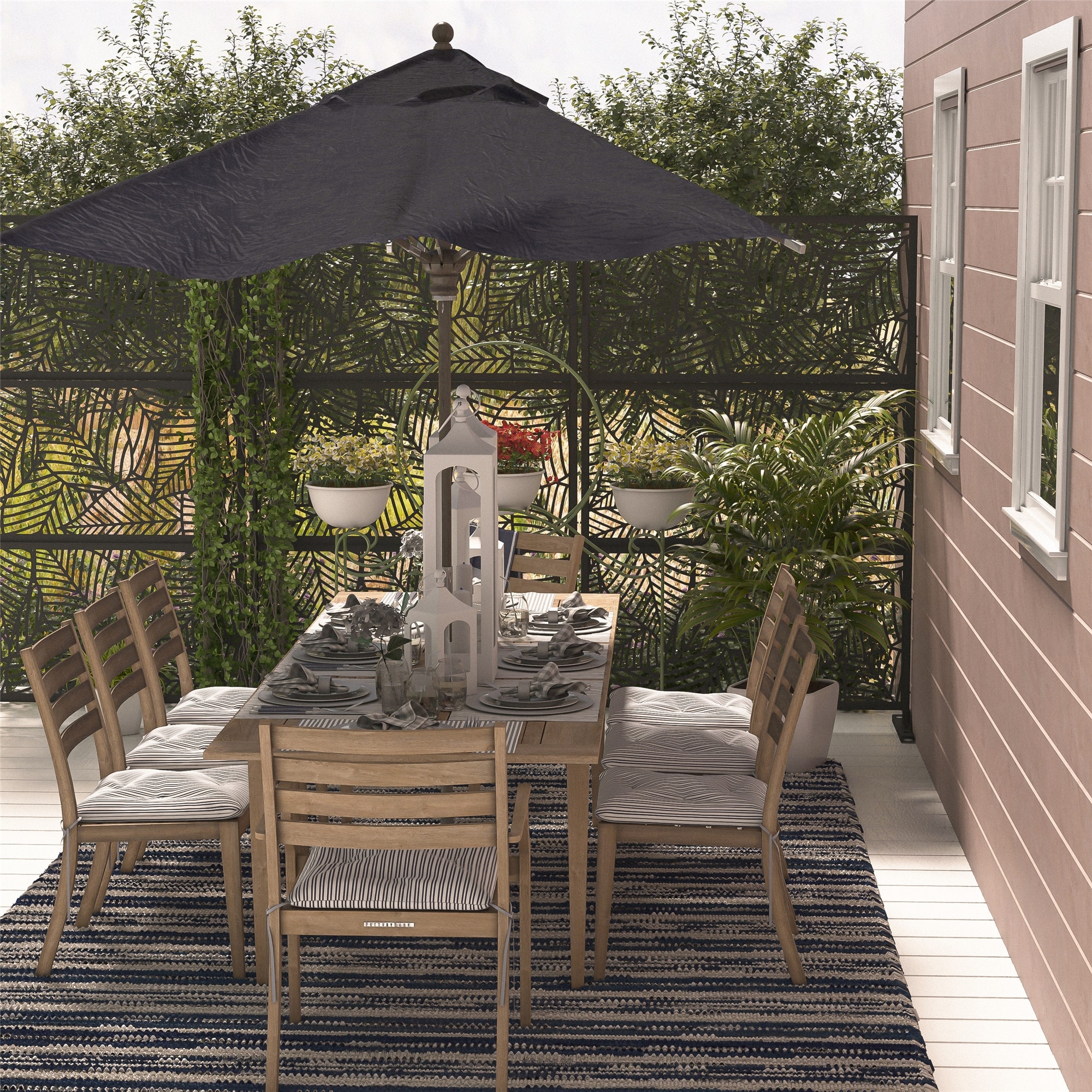 Outdoor Privacy Screen Free Standing Leaf