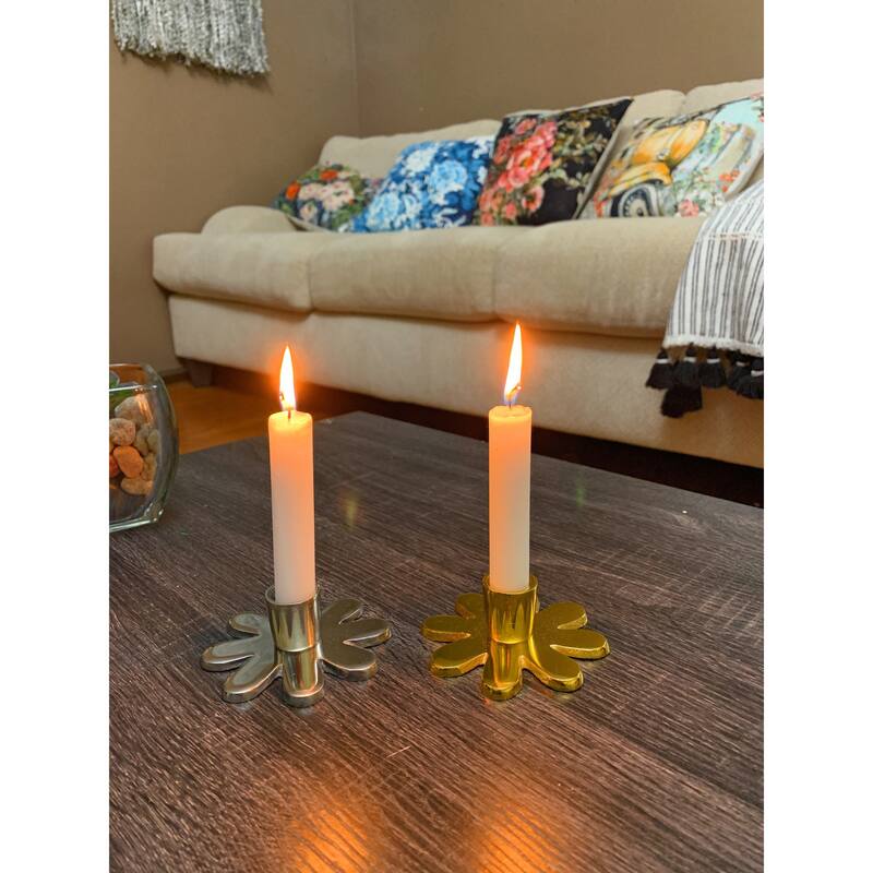 VIBHSA Taper Candlestick Holder Dish Set of 2