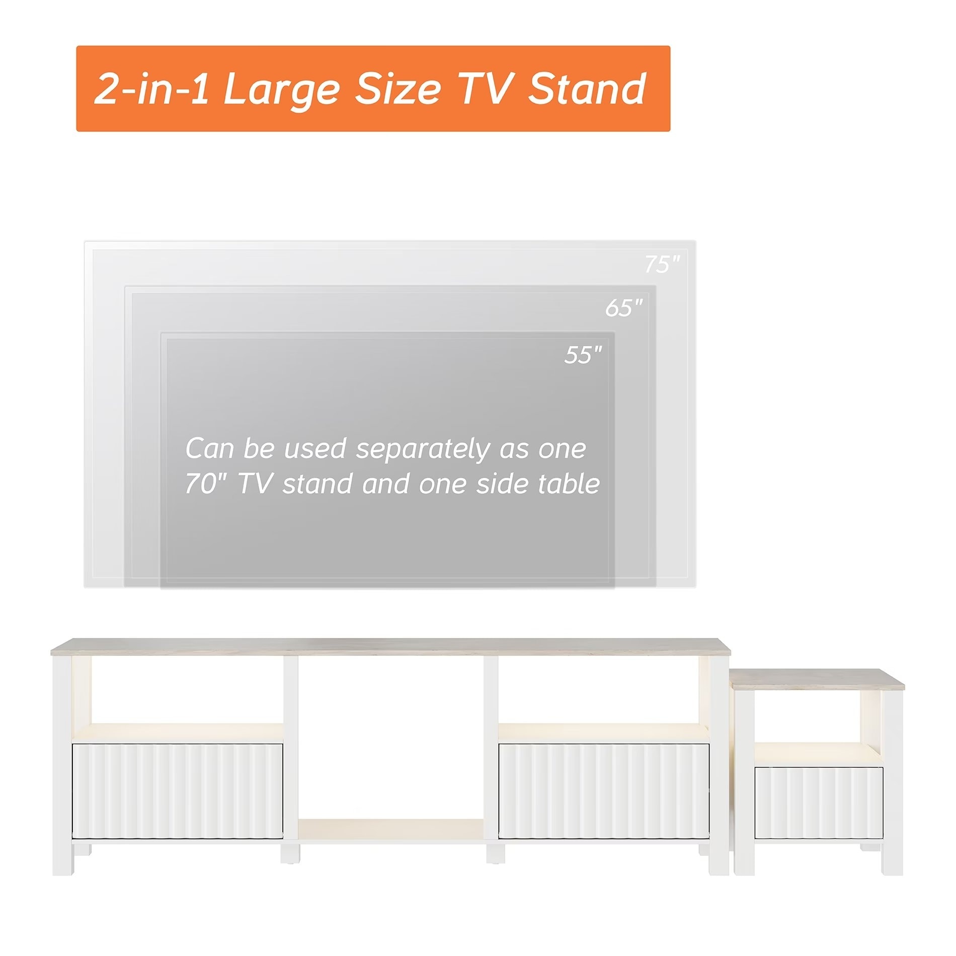 75 inch deals tv stand width