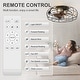 preview thumbnail 33 of 105, Caged Ceiling Fan with Light and Remote, 11.8–28 Inch Low Profile Fandelier, 6-Speed Quiet DC Motor, Black/Satin Nickel