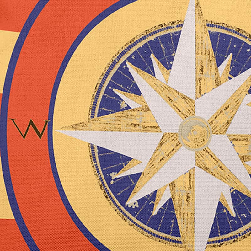 Compass on Stripes Indoor/Outdoor Throw Pillow