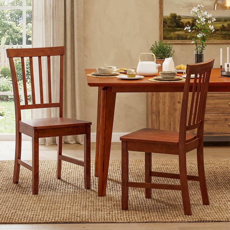 Costway 4 PCS Dining Chair Kitchen Spindle Back Side Chair with Solid - 16’’ x 15.5’’ x 36’’