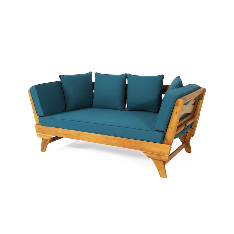 Expandable Patio Sofa Daybed with Adjustable Armrest