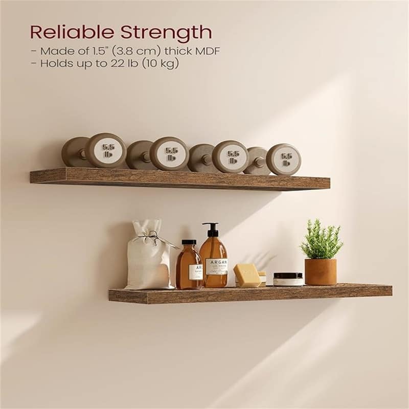 Wall Shelves Set of 3 - 7.9"D x 23.6"W x 1.5"H
