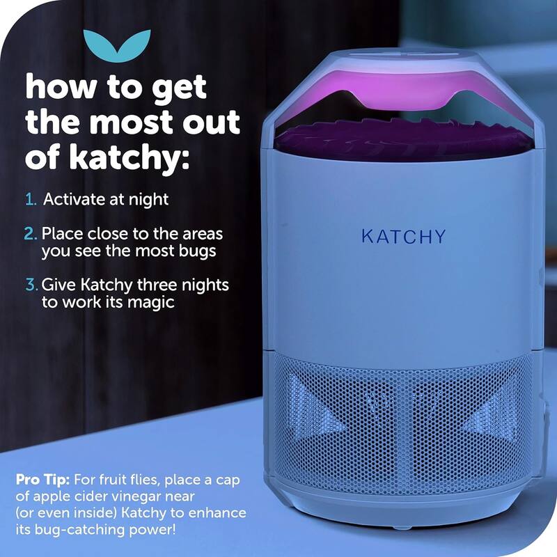 Katchy Indoor Catcher and Killer Insect Trap, White, 9x5.5 Inches