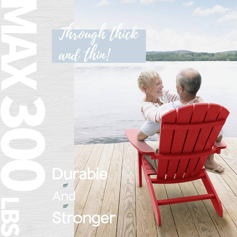 WINSOON All Weather HIPS Outdoor Plastic Adirondack Chairs