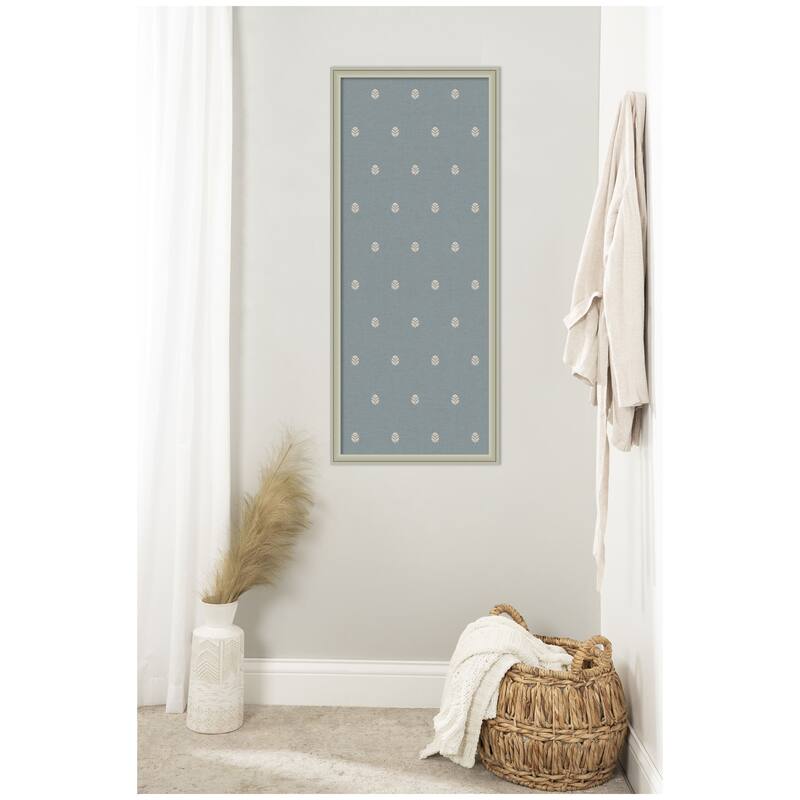 Kate and Laurel Pinboard Blue Botanical Block Print