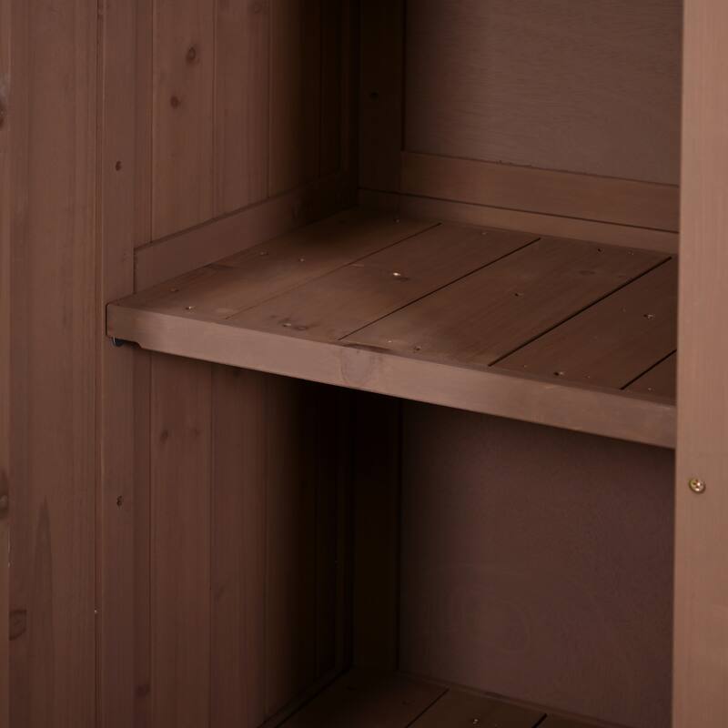 65" Solid Fir Wood Potting Bench with Hutch, Garden Workstation Table with Drawer, Spice Rack & Shelves