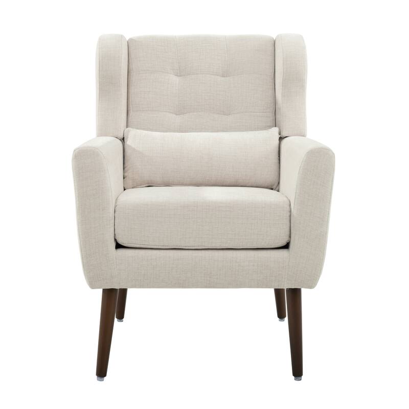 Beige 24.21" Button Tufted Arm Chair