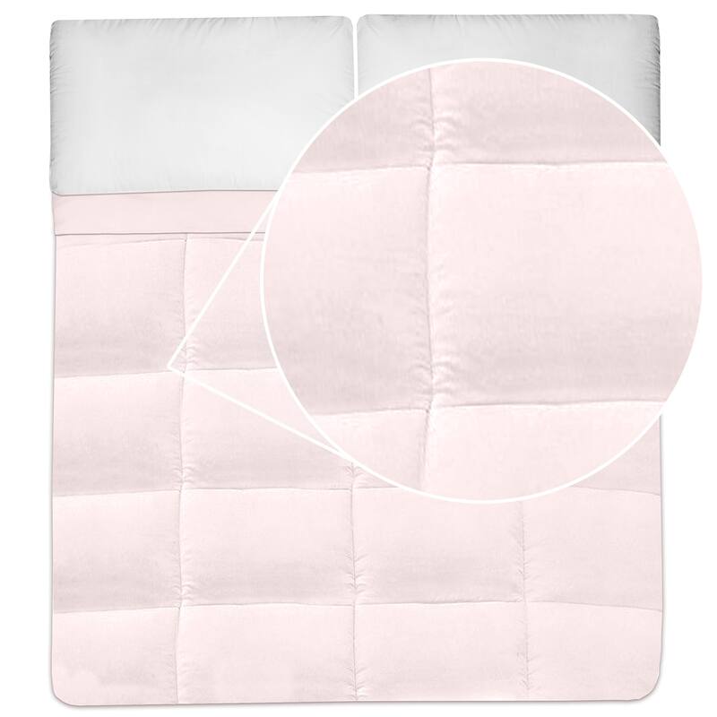 Plush Solid Color Box Stitch Down Alternative Comforter