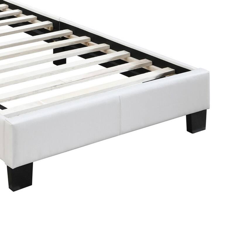 Transitional Style Leatherette Full Bed with Padded Headboard