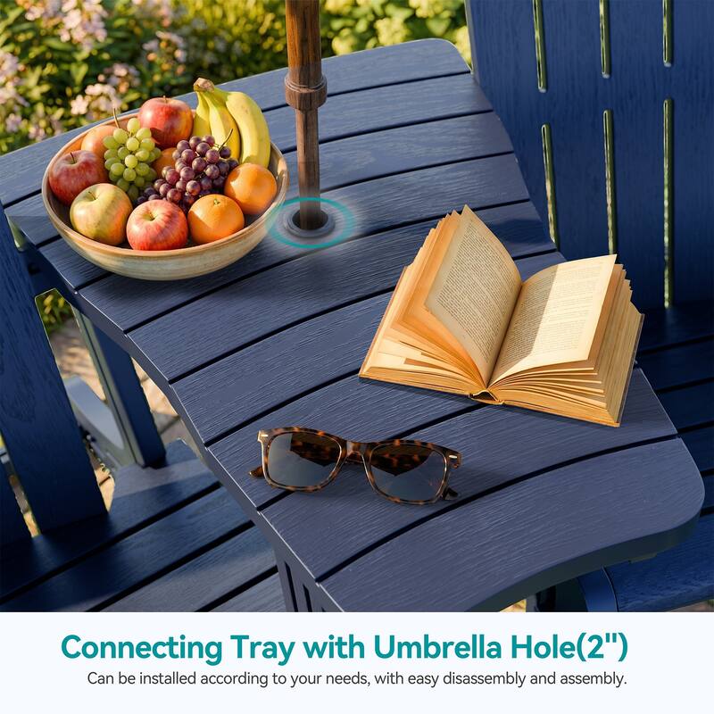 Outdoor All Weather Adirondack Chairs with Movable Footrests, Set of 5/3.