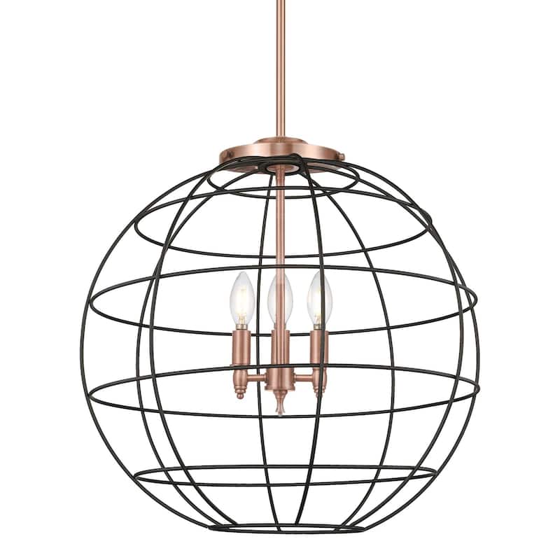 Innovations Lighting 221-3S-25-22 Lake Placid Pendant Lake Placid 3 - Antique Copper / Matte Black