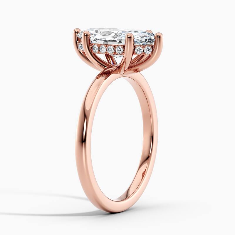 Auriya 14k Gold 0.75ctw Marquise Hidden-Halo Lab Grown Diamond Engagement Ring