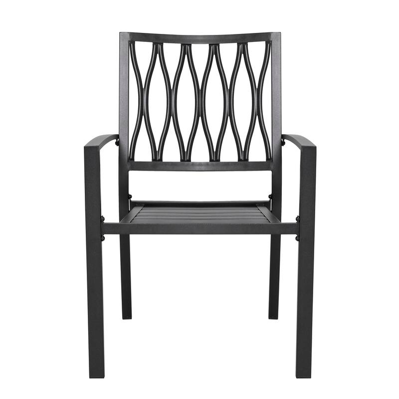 Outdoor 2-Piece Patio Chair Set, Iron Finish, Black