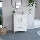 preview thumbnail 1 of 5, 2-Door Bathroom Vanity Cabinet with Sink Rectangle Storage Cabinet Wood Finish - White - Single Vanities