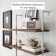 preview thumbnail 10 of 12, Nathan James Theo 4-Shelf Bookcase Floating Wall Mount Natural Wood Industrial Pipe Metal Frame