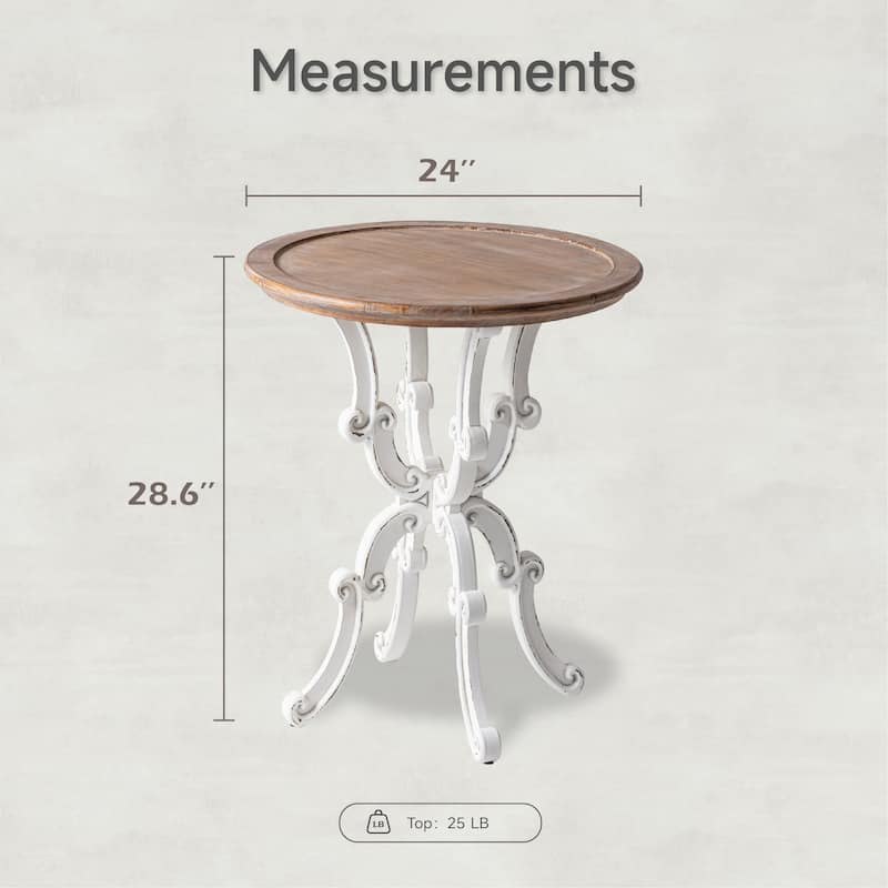 COZAYH Rustic Farmhouse End Table, Natural Top Side Table for Family, Dinning or Living Room, Handcrafted Finish, Modern