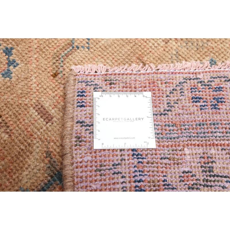 ECARPETGALLERY Hand-knotted Antalya Vintage Tan Wool Rug - 3'4 x 9'9