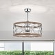 preview thumbnail 2 of 18, Ofelia 24-inch Chrome and Faux Wood 6 Lights 3 Blades Lighted Ceiling Fan with Remote