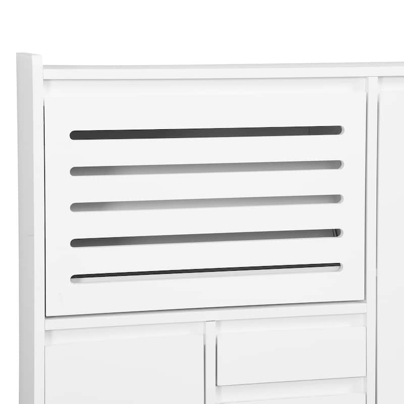 Shoe Storage Cabinet with Wall Cabinet, Breathable Flip Drawer Shoe Rack, Space-Saving Shoe Organizer Cabinet for Entryway
